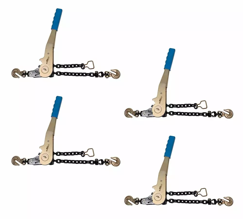 TakeControl 5 Pcs Ratchet Chain Load Binder 3/8-1/2 Chain Hook Tie Down Flatbed + 2 Shackles