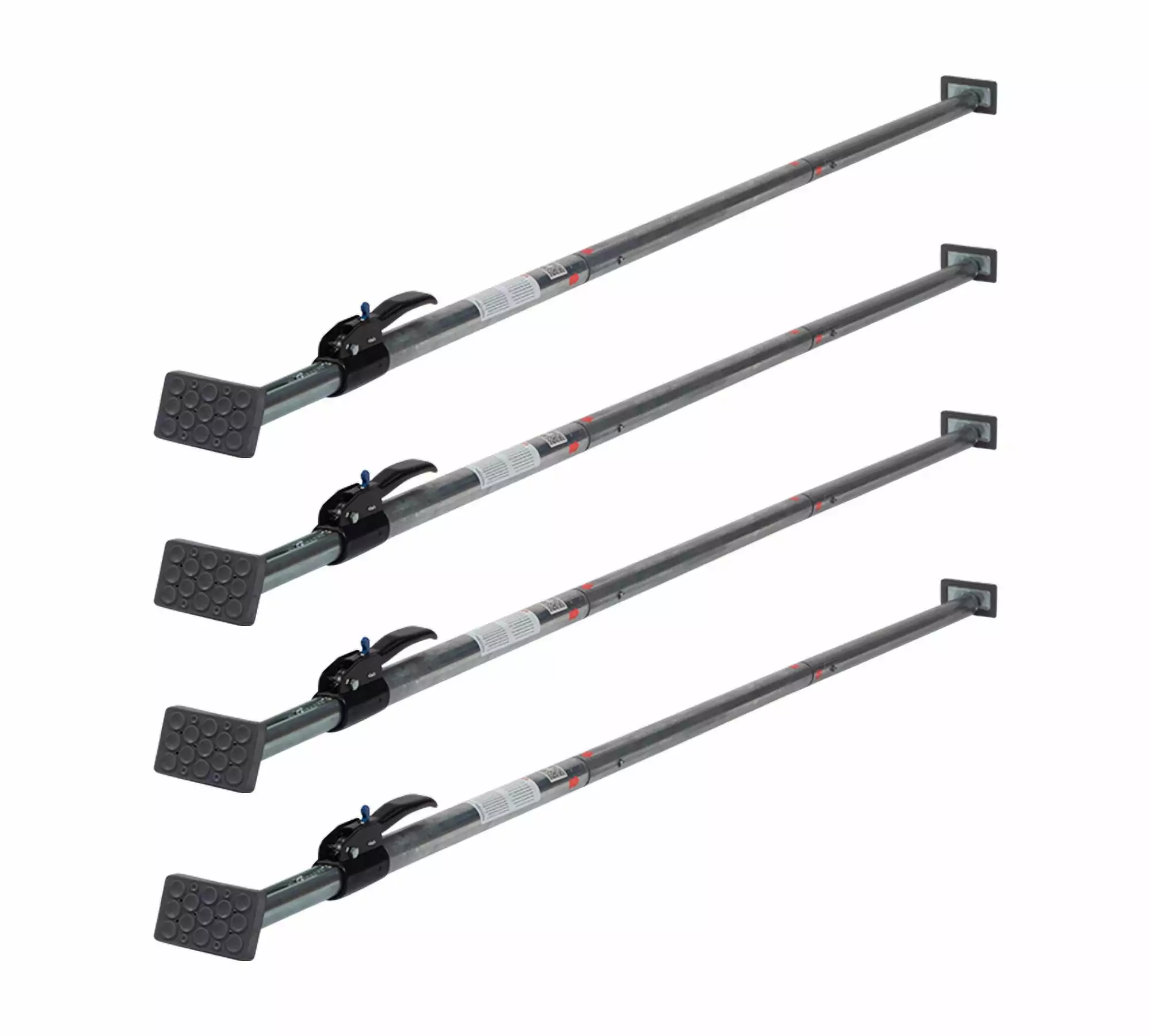 4 Pack 89-3/4 to 104-1/2 Long Steel Telescoping Ratcheting Load Lock Bar with 2-4 Pads for Cargo Tie-Down in Enclosed Trucks. Pickup Truck Bed. SUV. Minivan. and Small Trailers