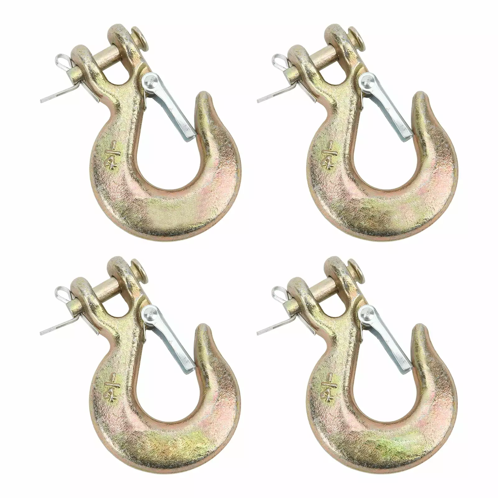 4 Pcs Clevis Slip Hook Set. 1/4in. 2750lbs Capacity. Heavy Duty Forged Steel Grab Hook for Lifting. Rigging. and Industrial Applications