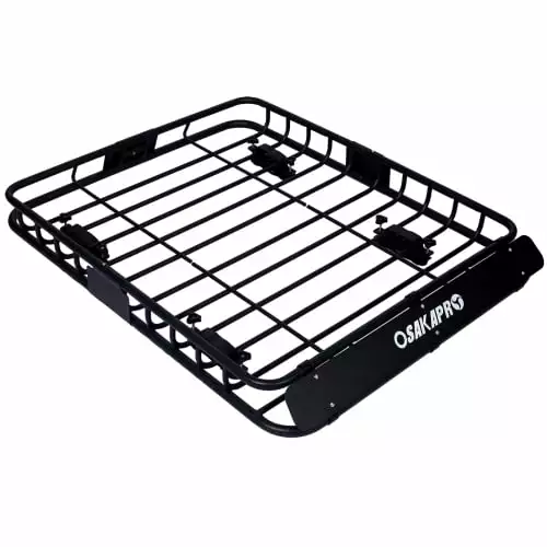 46 x 36 Inch Universal 150LB Heavy Duty Roof Rack Cargo with Extension Car Top Luggage Holder Carrier Basket for SUV. Truck. & Car Steel Construction