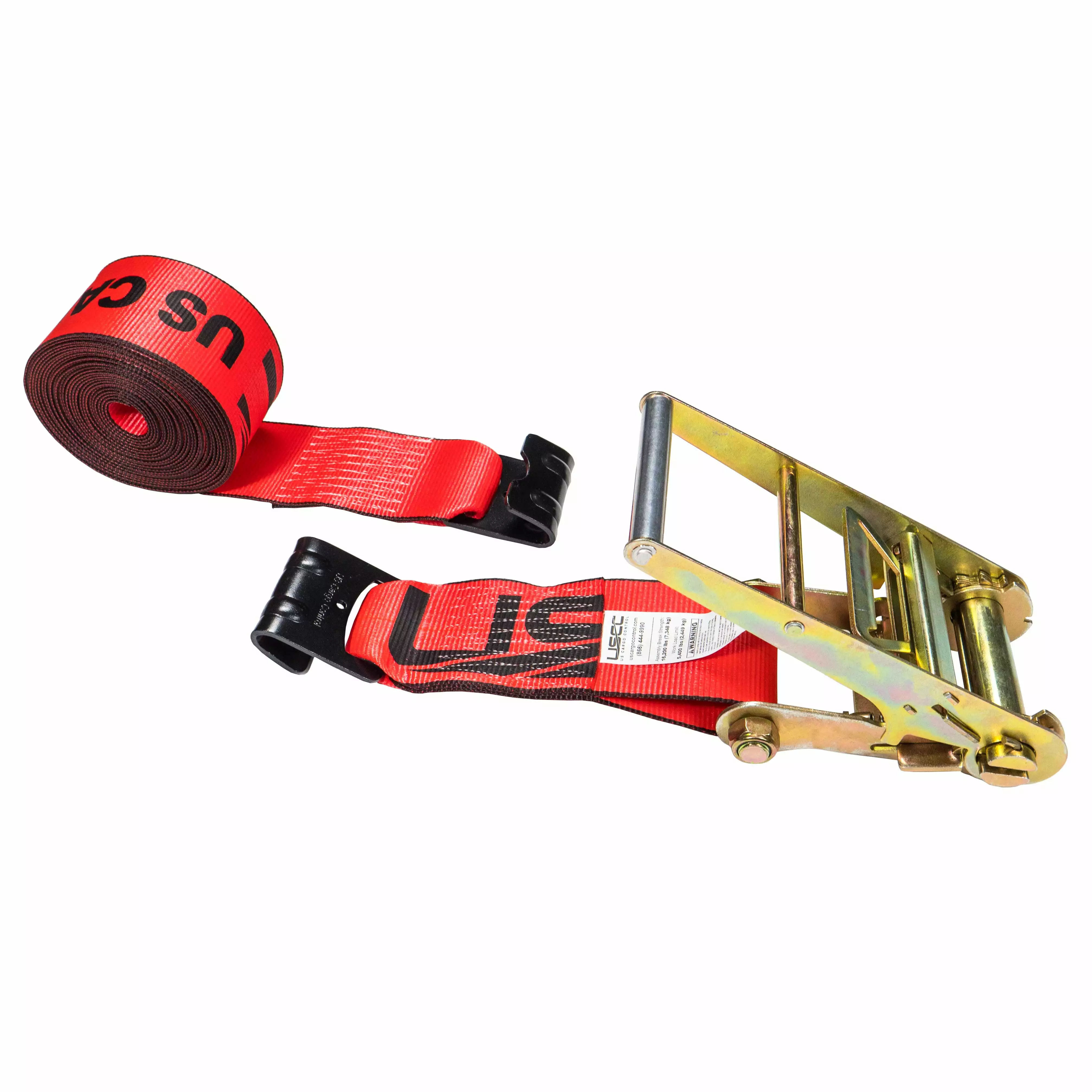 4 x 30' Red Ratchet Strap w/ Flat Hooks