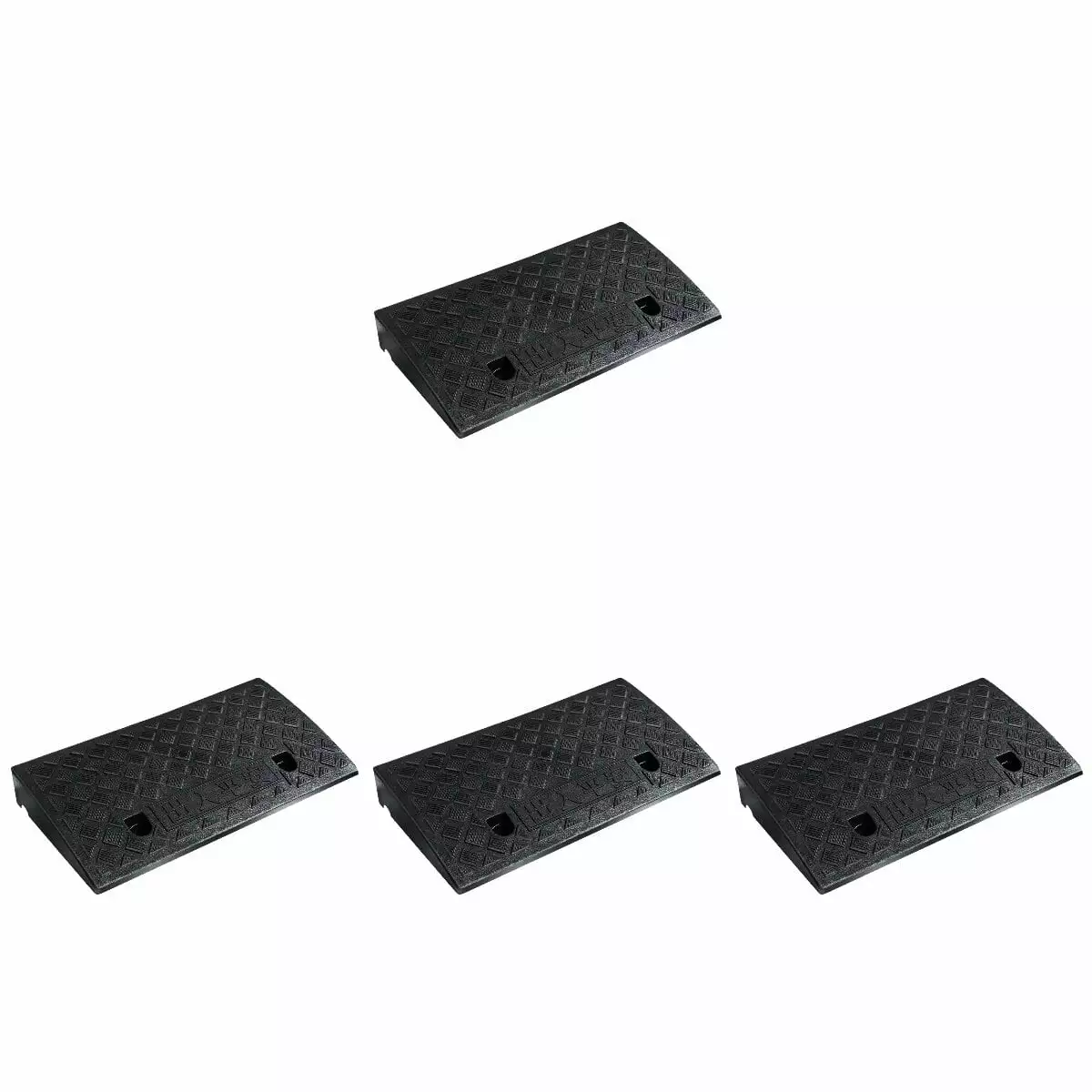 4pcs Threshold Ramp Portable Step Mat Ramp Mat Lightweight Curb Ramps Heavy Duty Ramp Mat for Vehicles (Black)