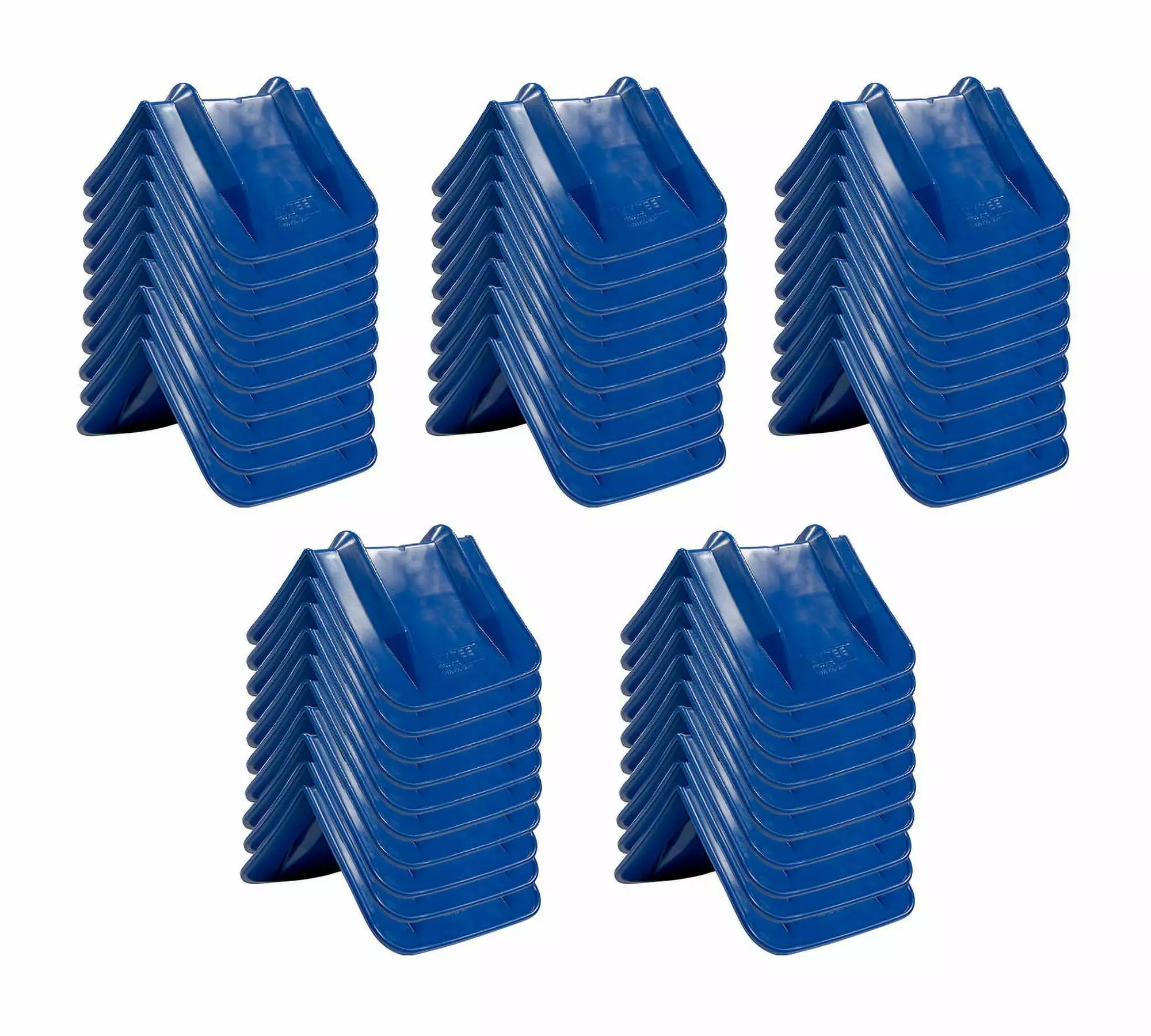 (50 Pack) V Edge Protectors Flatbed. 8 x 12. Blue | Vee Shaped Plastics Corner Protectors for Cargo Loads | Tie Down Strap Guard for Winch. Ratchet Straps on Flatbed Truck Trailers