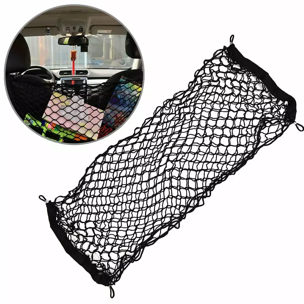 KERISTE 4pcs Car Rear Trunk Cargo Net Storage Organizer Replacement Hooks Mount Universal