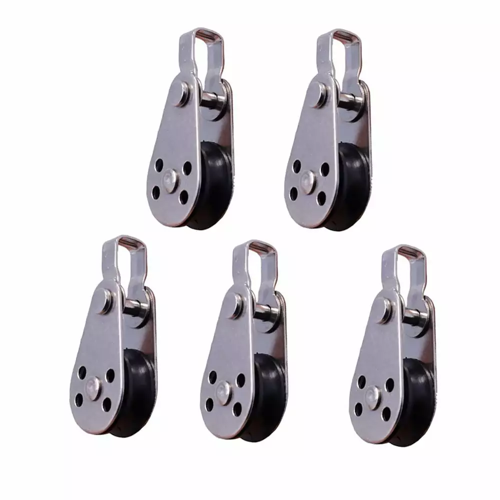 5PCS 316 Stainless Steel Pulley 60mm Wire Rope Crane Pulley Block Hanging Wire Towing Wheel For 2mm To 8mm Rope