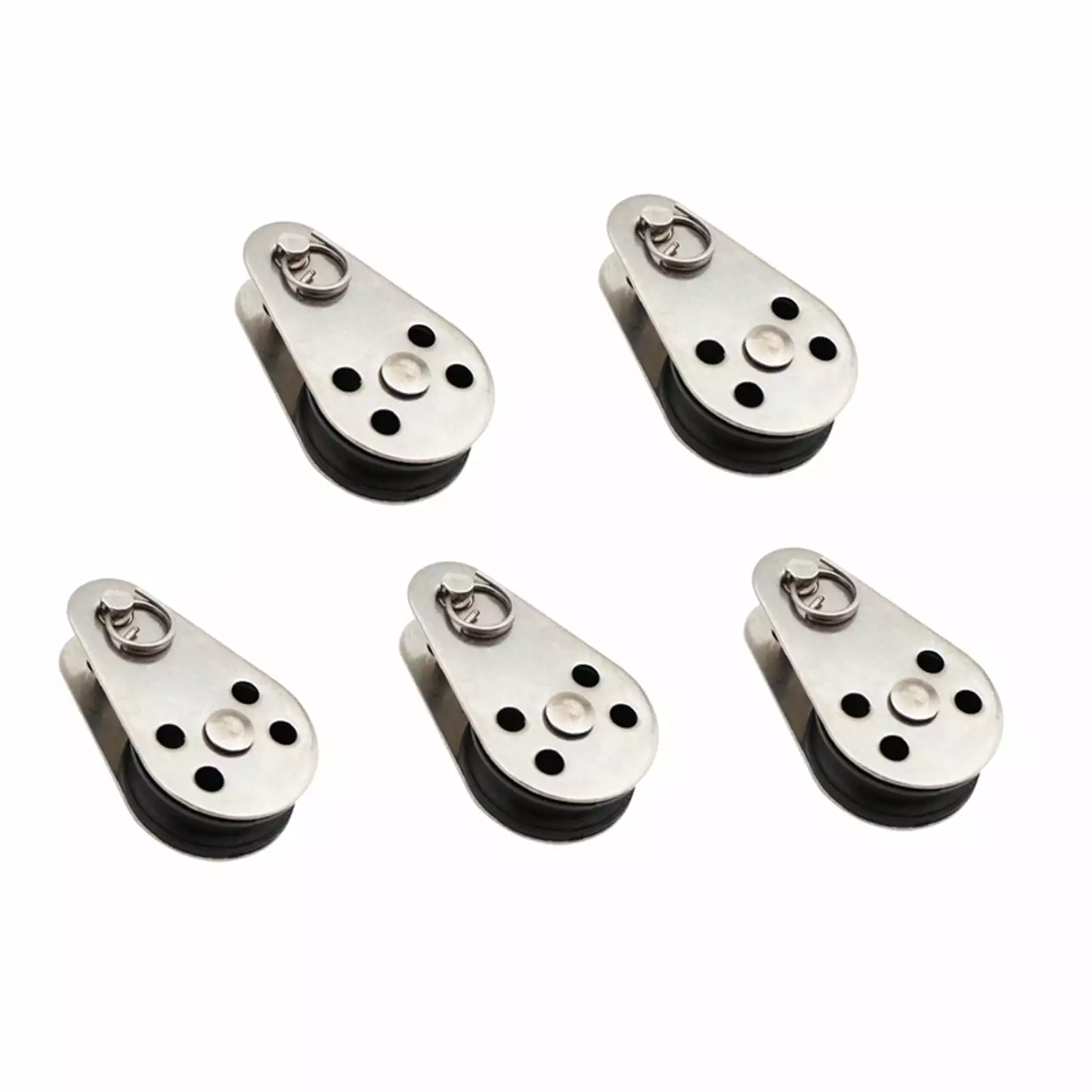 5PCS Stainless Steel 316 Pulley Block 45mm Hanging Wire Towing Wheel Lifting Wire Rope Cable Pulley Roller For 2mm To 8mm Rope