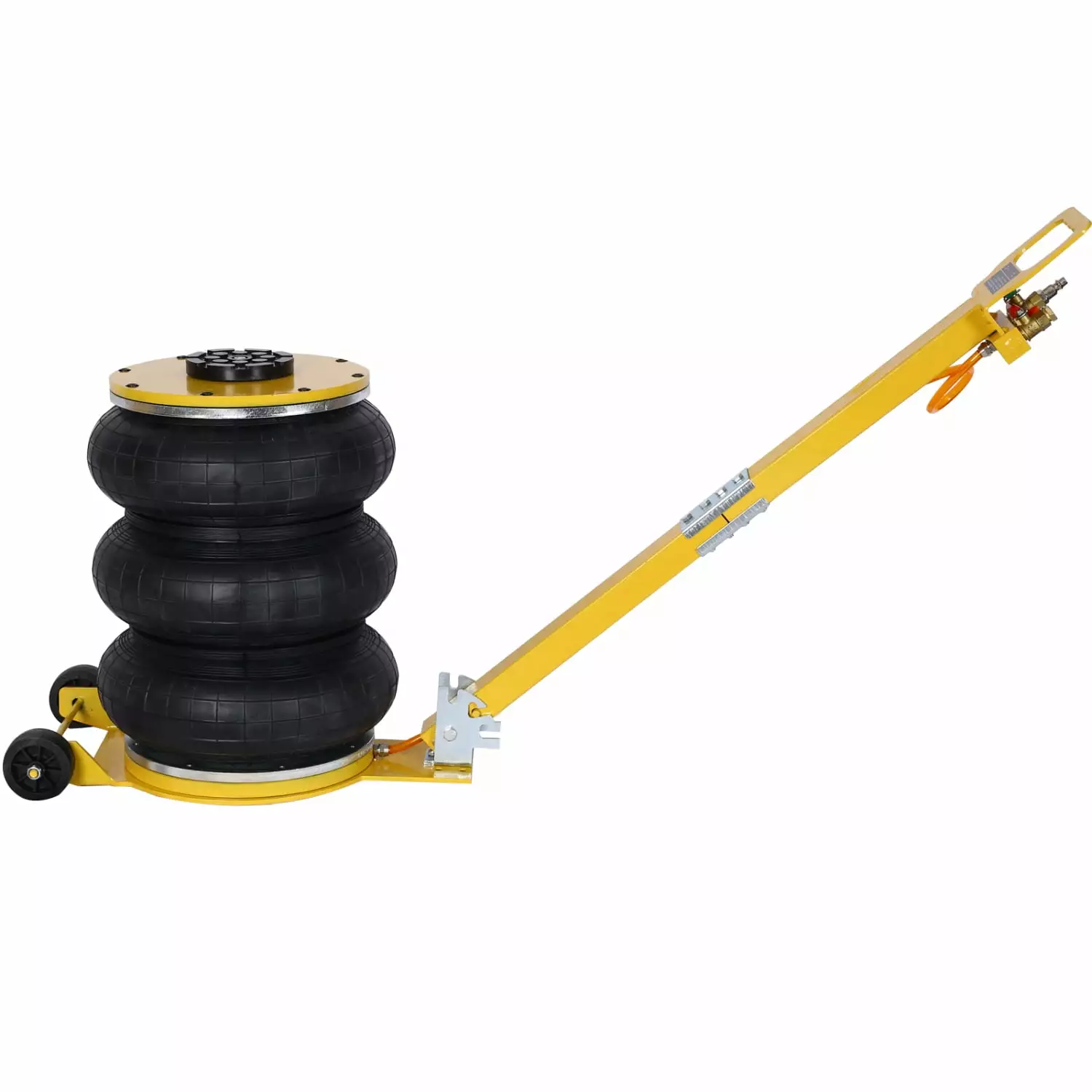 Yellow 5T Triple Bag Air Jack Easy-Collapsing Pneumatic Jack with 16in Lifting Capacity of 5T (11000lbs) for All Terrain