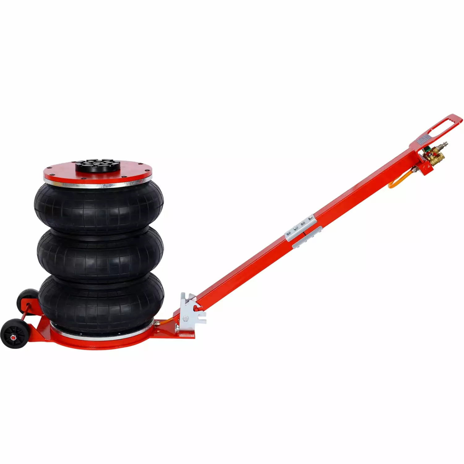 Red Easy-Collapsing Triple Bag Air Jack with 11000lbs Lifting Capacity - Perfect for Off-Road Terrain - 16in Size