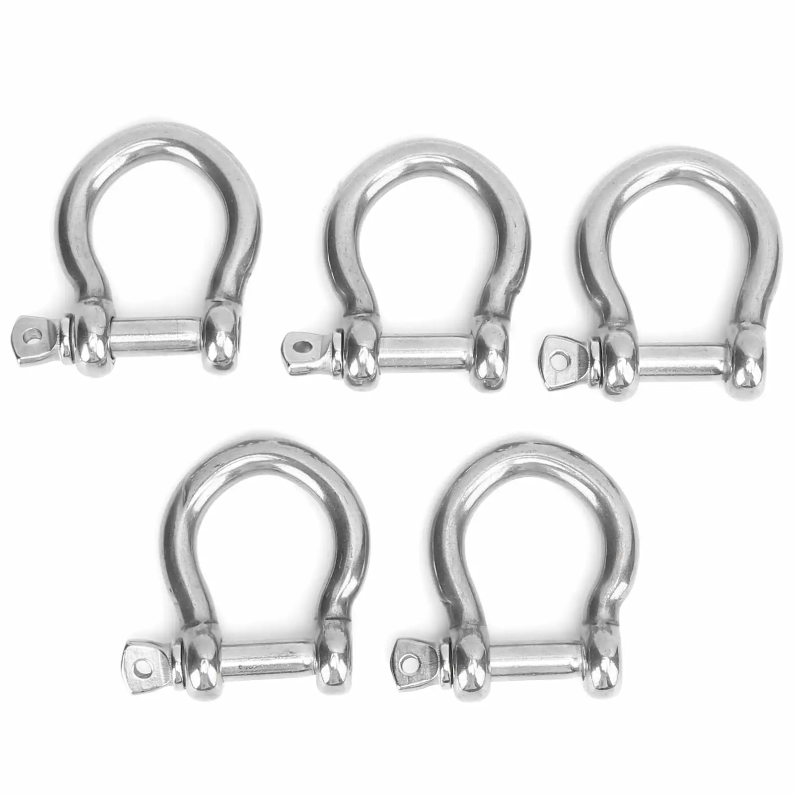 5pcs Bow Shackle Stainless Steel D-Ring Anchor Corrosion Resistant for Camping Hiking Outdoor SportsM10 320kg Load