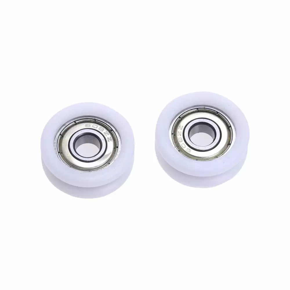 5pcs U Groove Ball Bearing Nylon Plastic Embedded 608 Guide Pulley 8*30*10mm