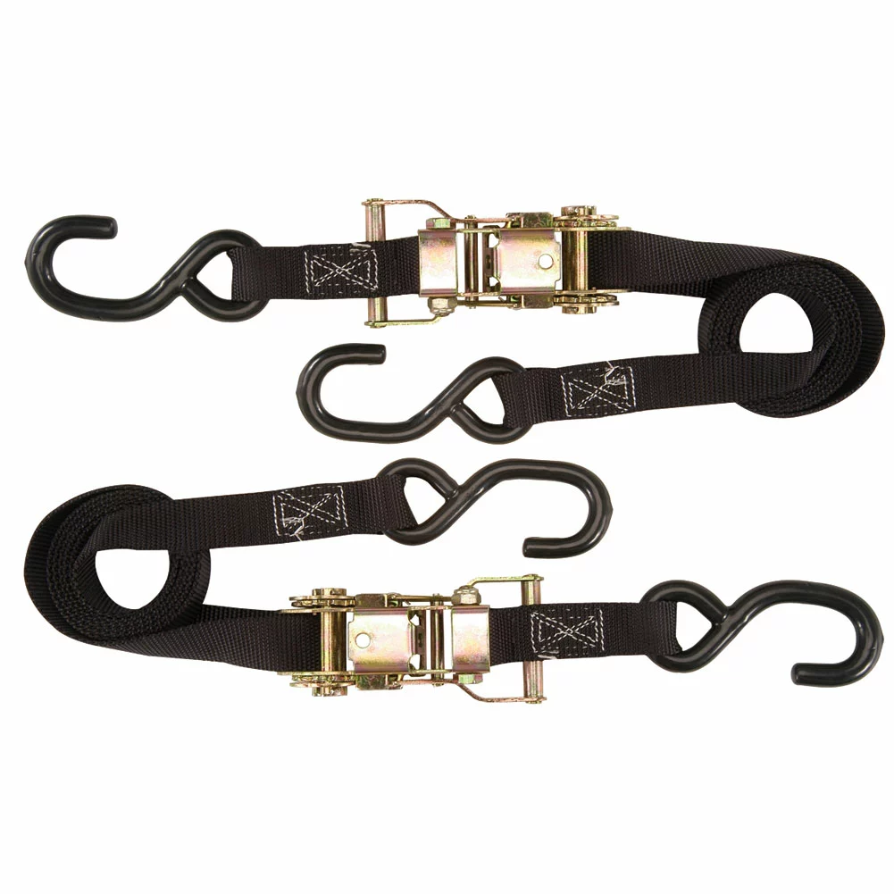 Rider Cargo Ratchet Tie Downs w/Nylon Straps Black