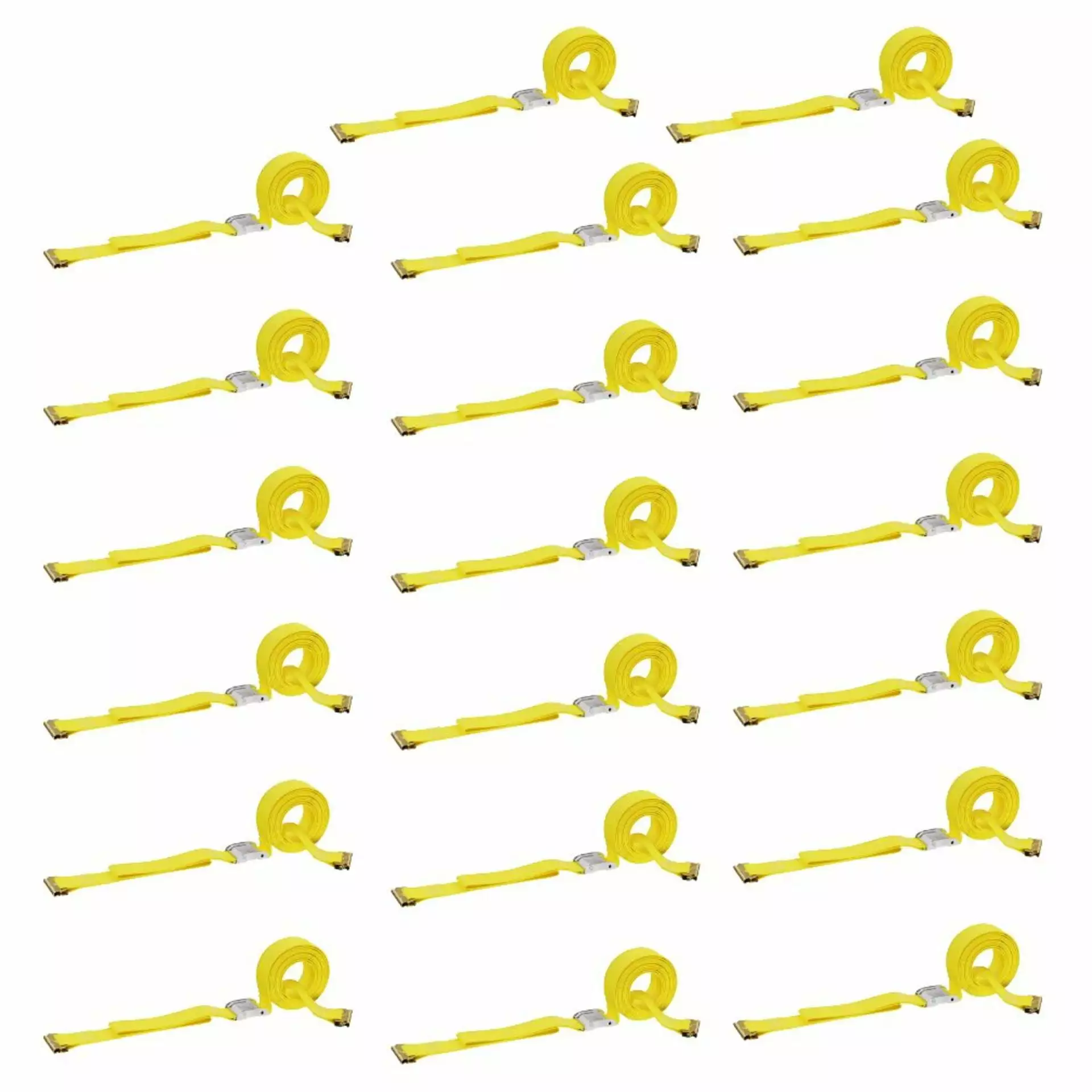 20 Tie-Down Straps. 2 x 12' Cam Buckle TieDown Straps for Cargo on Trucks. Trailers. Vans. Boats. Secure Motorcycles and Quads with Cam Straps (10)