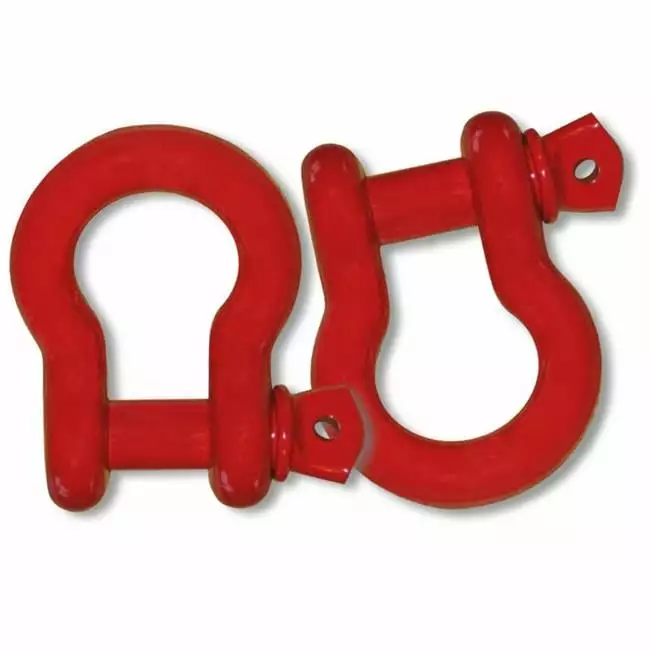 7/8 inch XL D-Shackles - PATRIOT RED Powdercoated (PAIR) (4X4 RECOVERY)