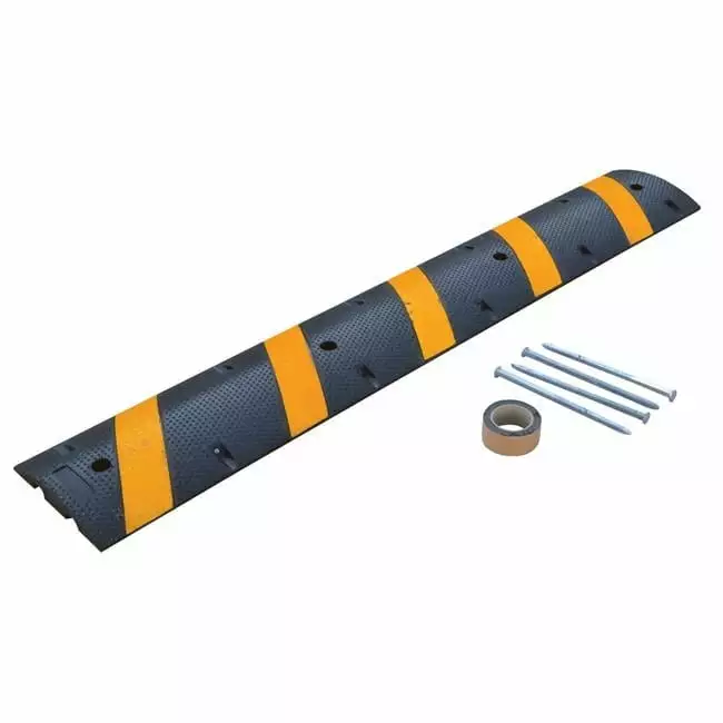 72 in. Molded Rubber Speed Bumps with Asphalt