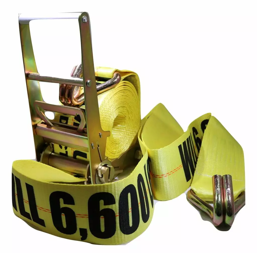 4 x 30 ft. Heavy Duty Flatbed Ratchet Strap w/ Wire Hooks