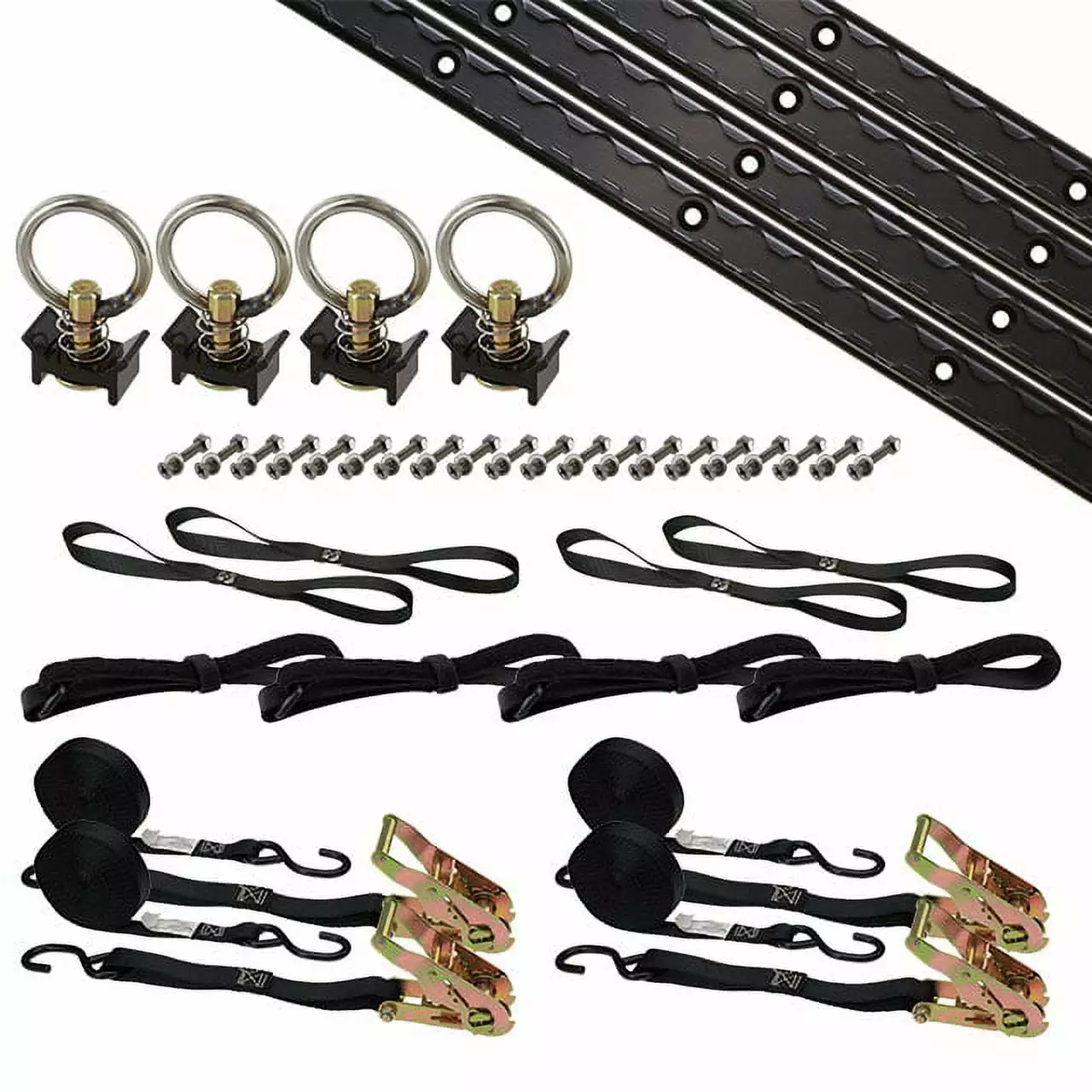 8 Piece 4' L Track Tie Down System- Aluminum