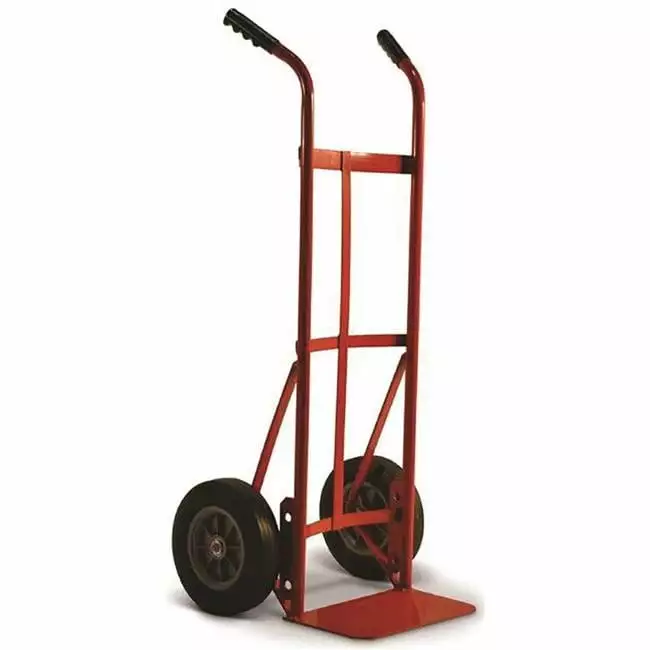 800 lbs Dual Handle Truck with 10 in. Solid Puncture Proof Tire. Red