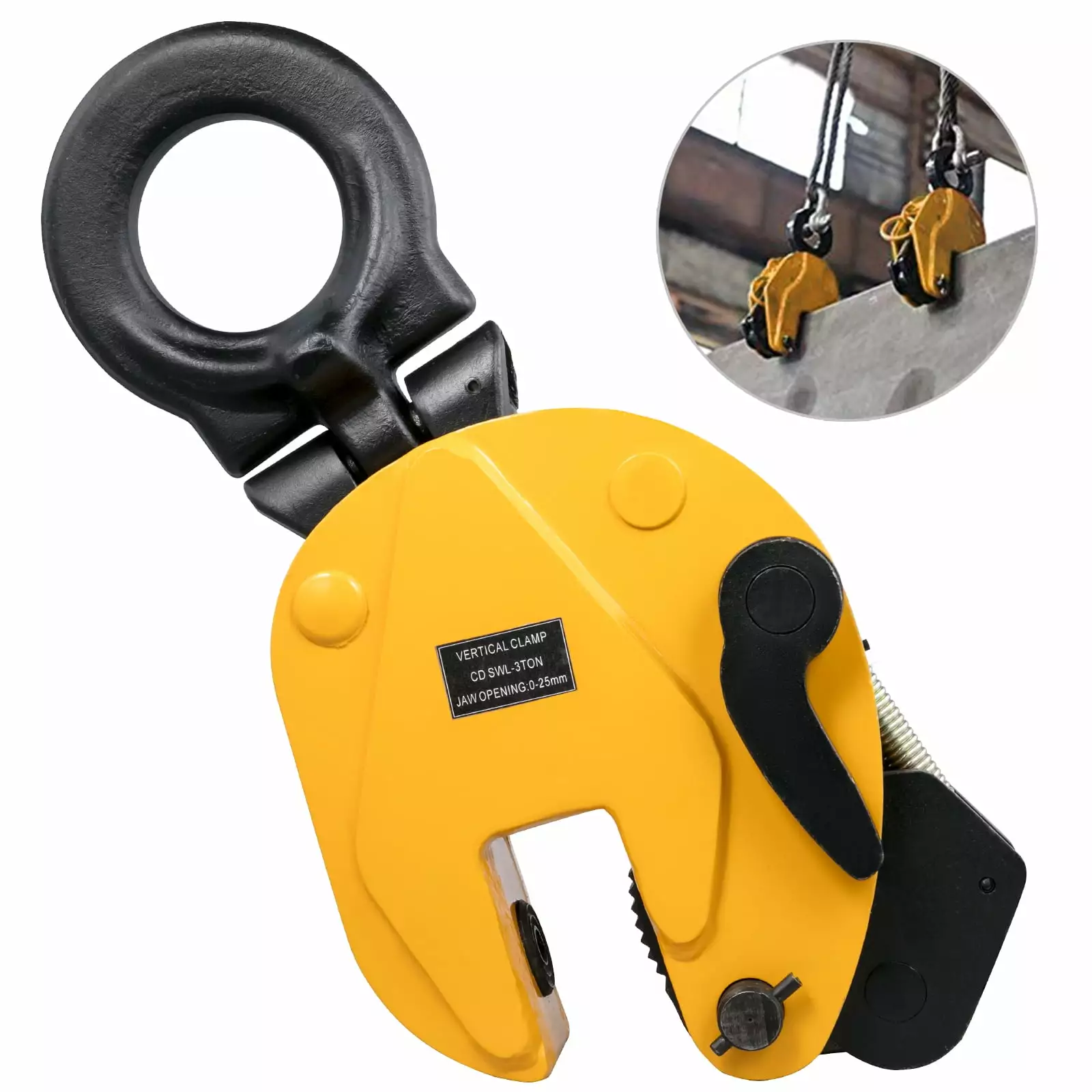 VEVOR Lifting Clamp 6600Lbs/3T. Working Load Vertical Plate Clamp 0-1inch/25mm Jaw Opening. Industrial Steel Plate Clamp. Sheet Metal Lifting Clamp. Plate Lifting Clamp. Handling Lifting Equipment