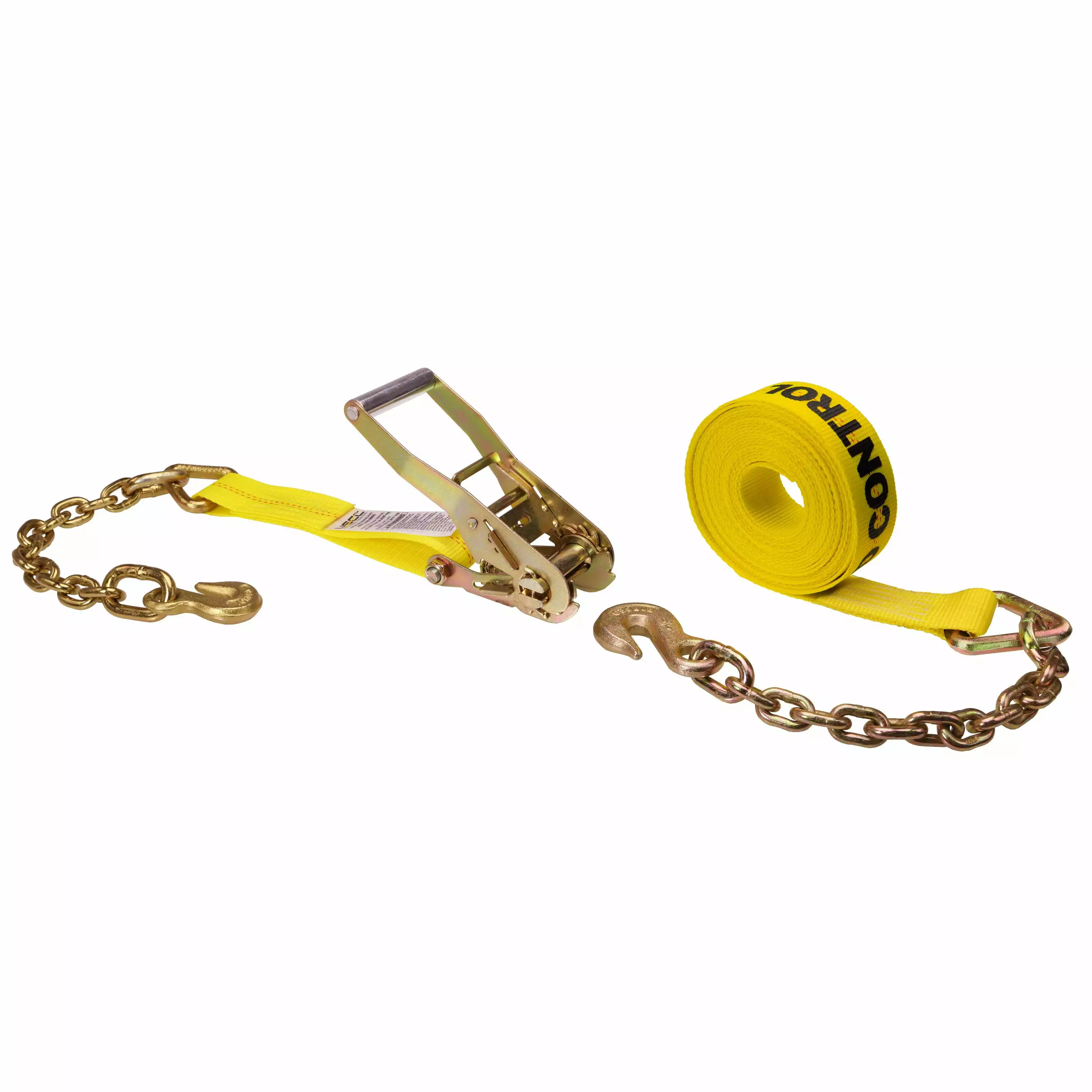 1 x 15' Ratchet Strap w/ Flat Snap Hooks - 4 Pack