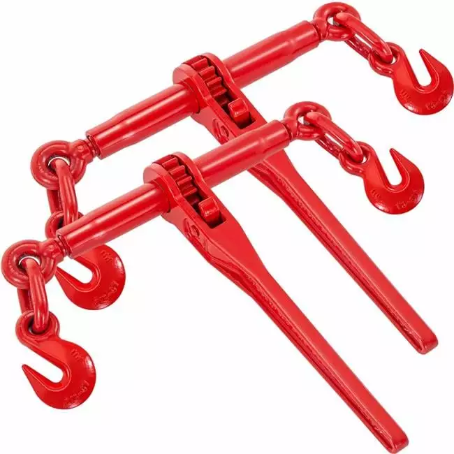 9215 lbs 0.37- 0.50 in. Ratchet Binders - Secure Working Load - Red - Pack of 2