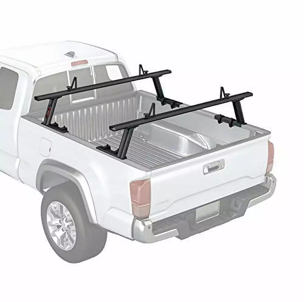 AA-Racks Model APX2502-BLK Low-Profile Utility Aluminum Pick-Up Truck Ladder Rack with Load Stops