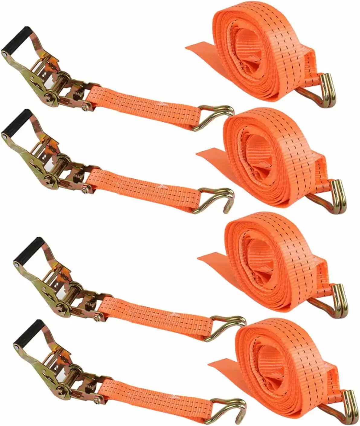 LABLT Ratchet Tie Down Straps 4 Pack 15 FT 2.200 LB Break Strength Safety Lock S Hooks