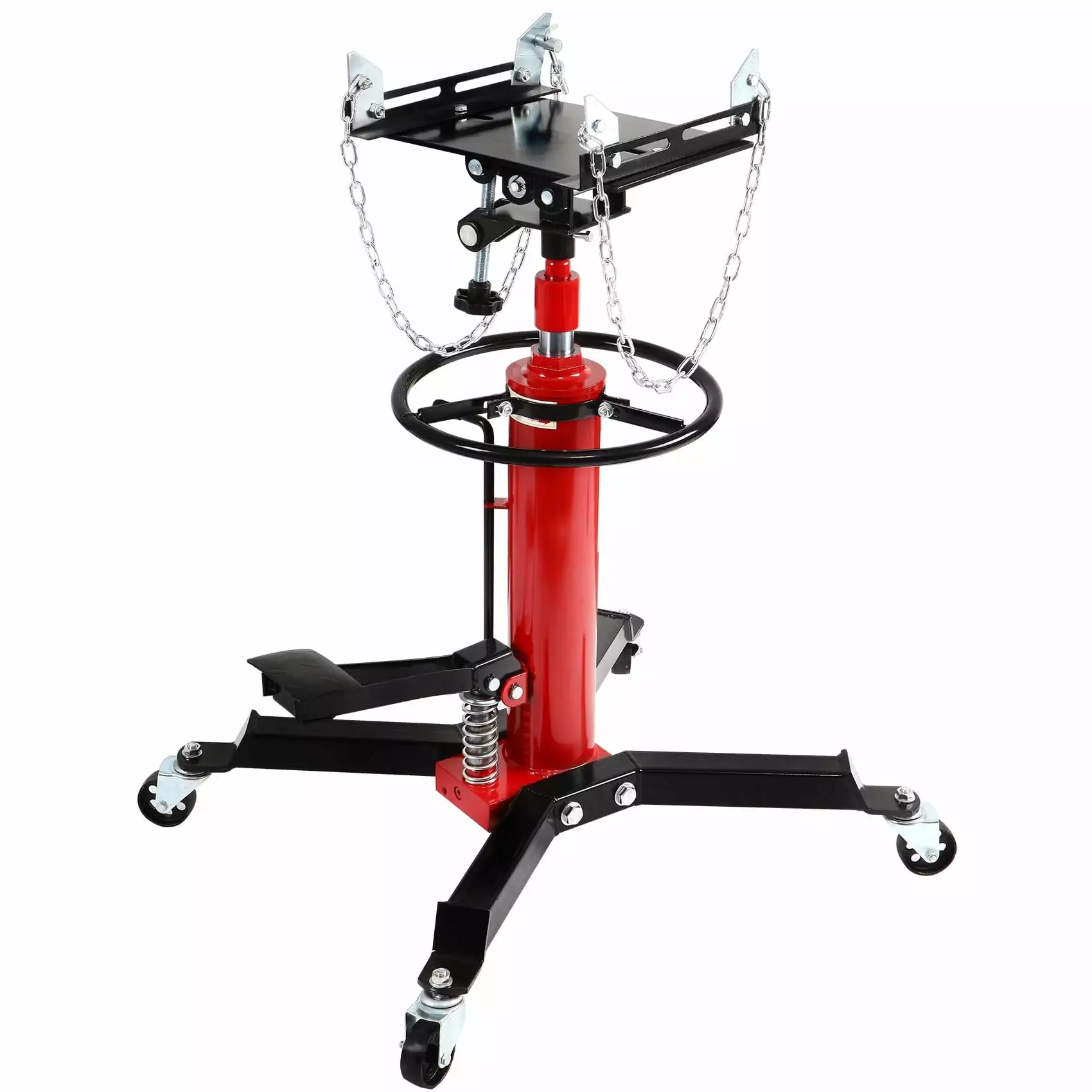 ANDTE Transmission Jack 1100 lbs 2-Stage Hydraulic High Lift Vertical Telescopic. Red