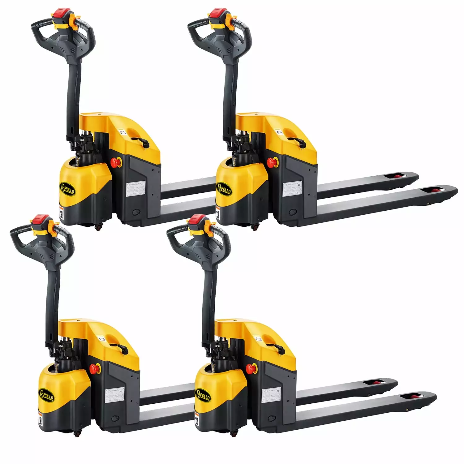 APOLLOLIFT 4PC 3300lb Full-Electric Pallet Truck Mini Type Walkie Pallet Jack 48X27 Fork Yellow