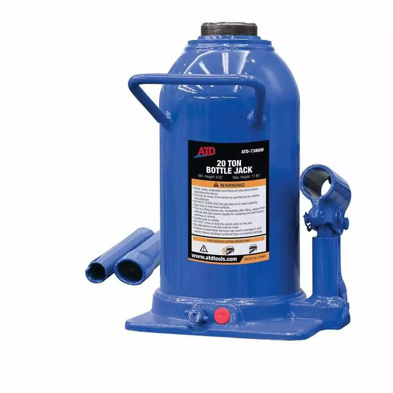 ATD 7386 20 Ton Hydraulic Side Pump Bottle Jack