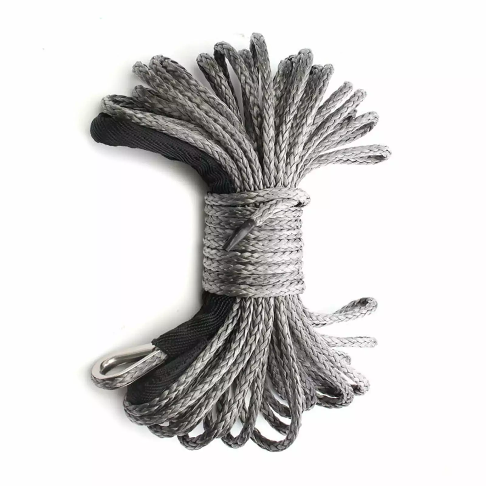 ATV UTV High Strength Synthetic Winch Line Cable Rope Tow Cord With Sheath Car Wash Maintenance String Gray .Easier to Carry