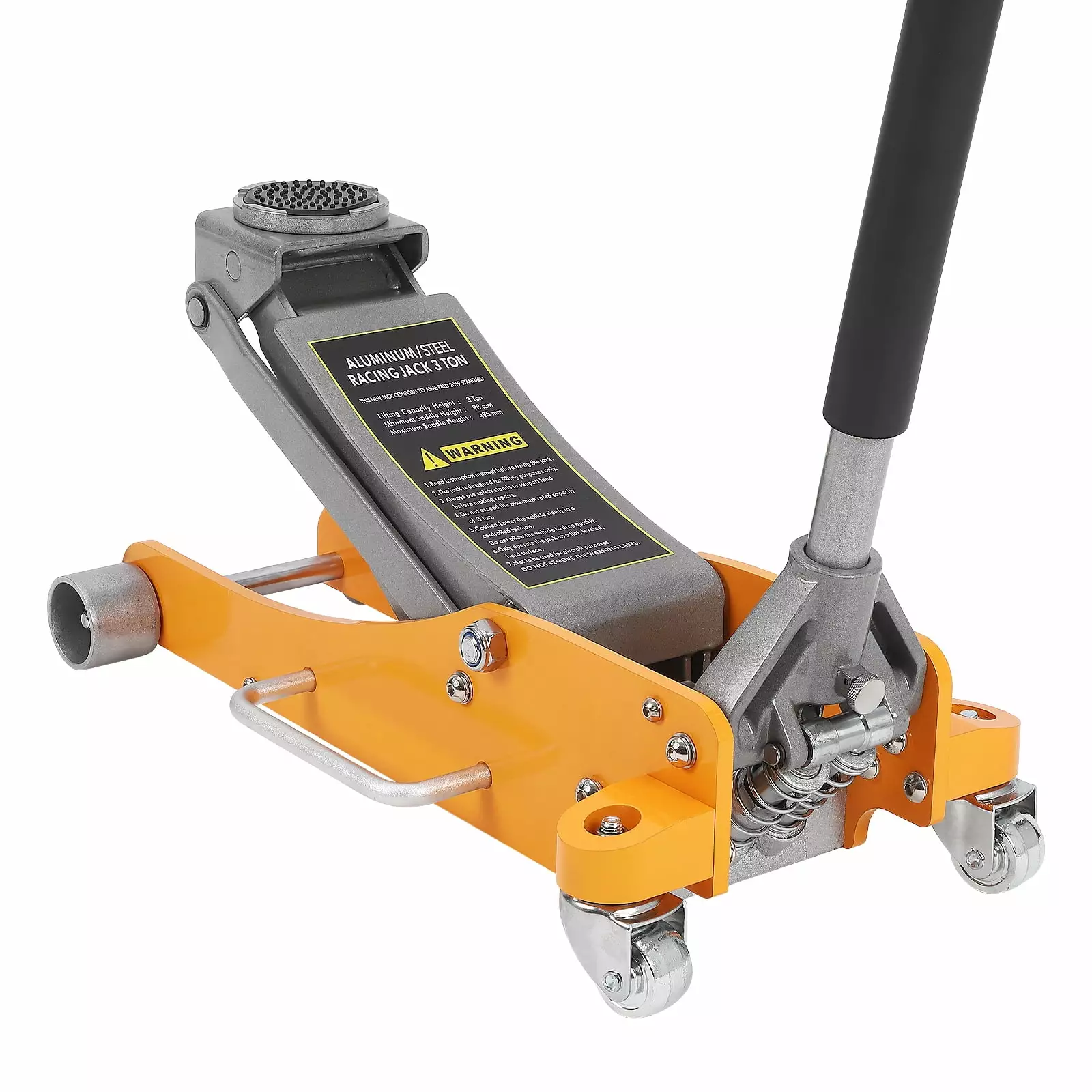 Accreate Floor Jack - Low Profile. 3 Ton Aluminum & Steel Hydraulic. Dual Pistons Quick Lift Pump. 3.86-19.49