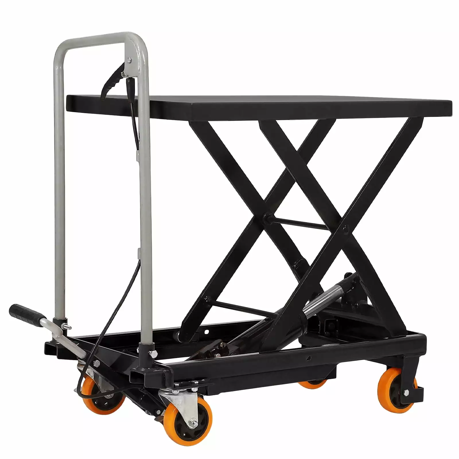 Accreate Hydraulic Lift Table Cart - 500LBS Capacity. 28.5 Lift Height. Smooth Mobility. Black