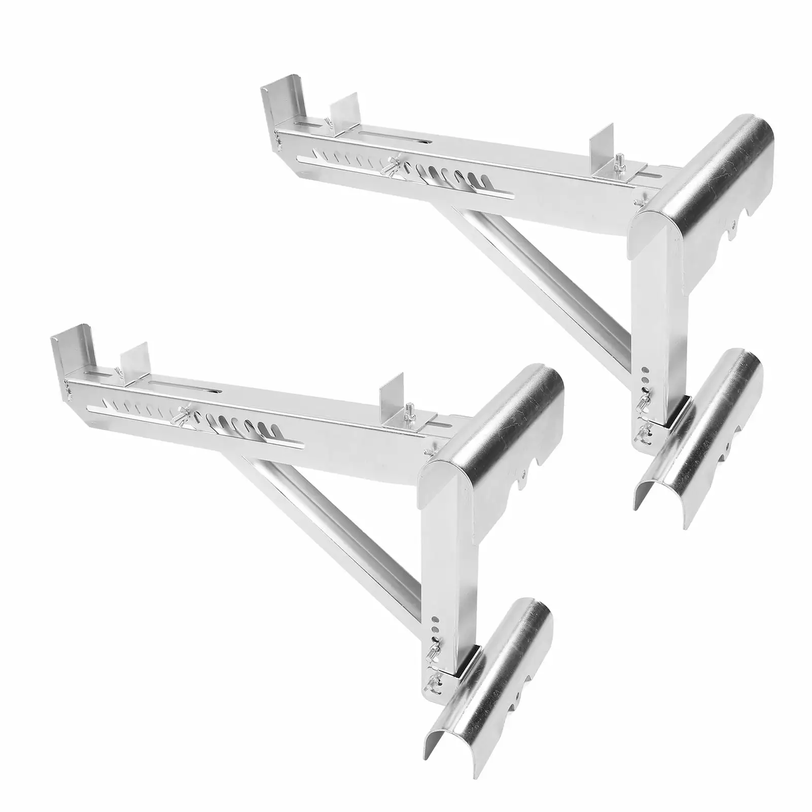 Adjustable 2PCS Ladder Jacks Stabilizer Set - Heavy Duty Alloy Steel Construction. Tripod Design for Enhanced Stability - Ideal for Professional Contractors and DIY Enthusiasts