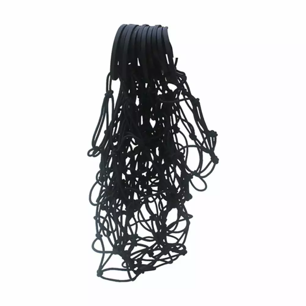 Adjustable Hooks Cargo Net Luggage Rack Universal Net Cover Car Roof Elastic Mesh Fixed Net Outer Car Parts (Black)