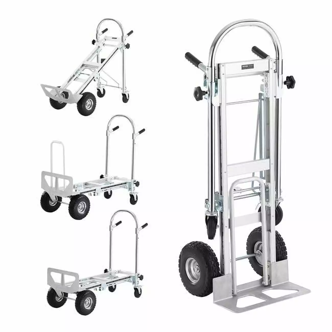 Aluminum Folding Hand Truck. 4-in-1 Design 1000 lbs Capacity