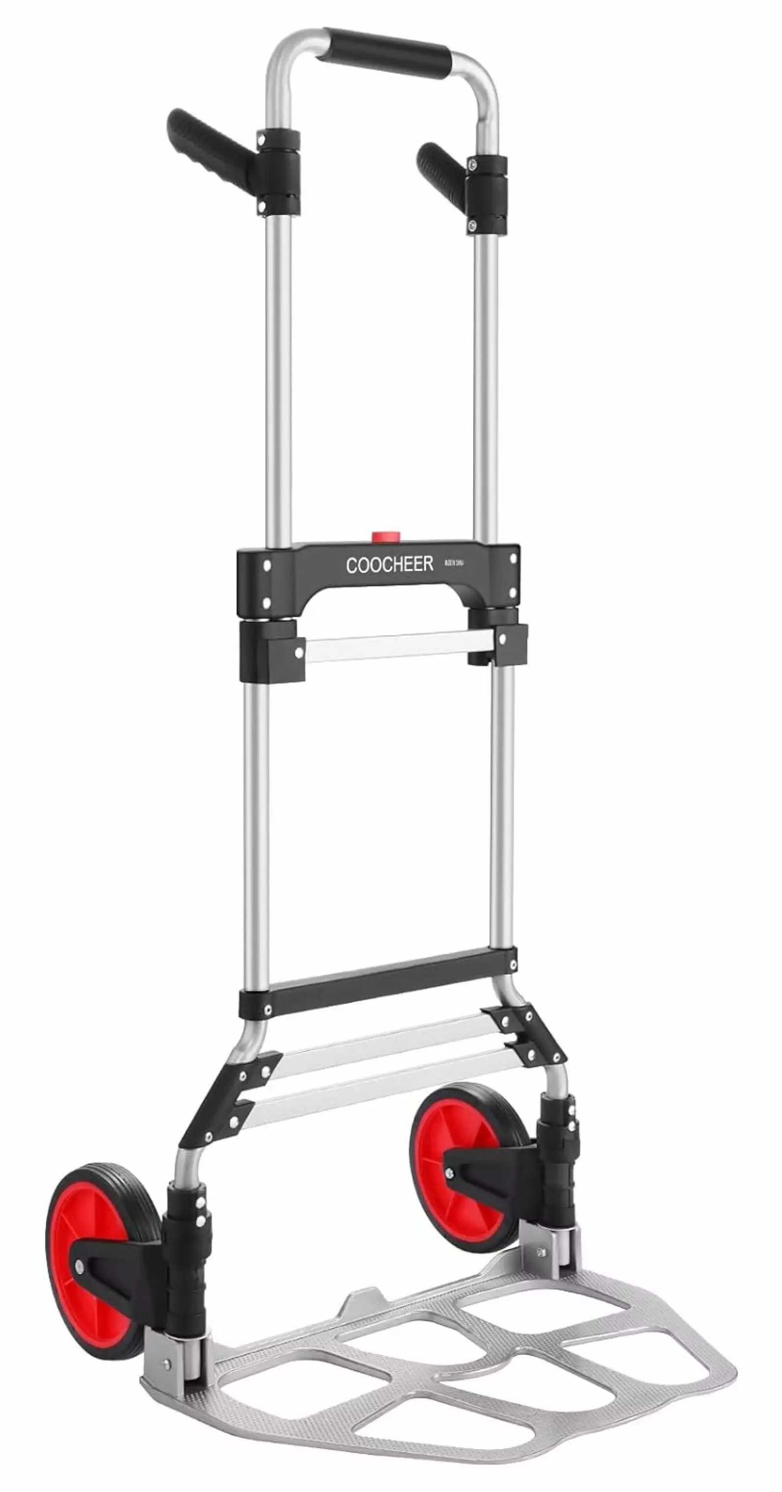 Aluminum Folding Hand Truck Dolly - 265LB Capacity. 2 Wheel Foldable Cart with Telescoping Handle. Perfect for Heavy Duty and Portable Use