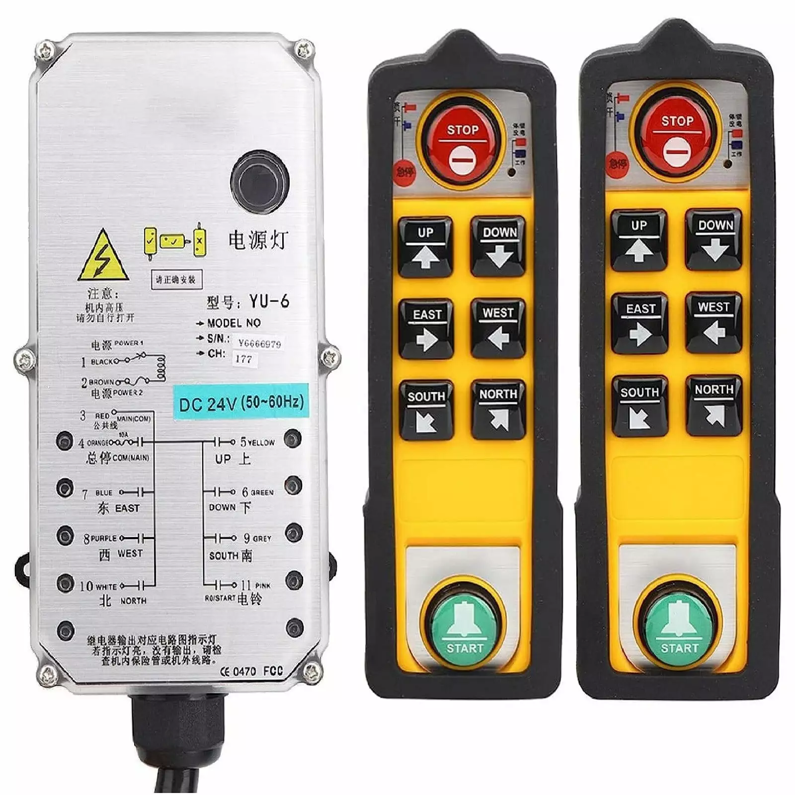 Ana YU-6 Industrial 3-proof Remote Control Electric Hoist Remote Control for Cranes