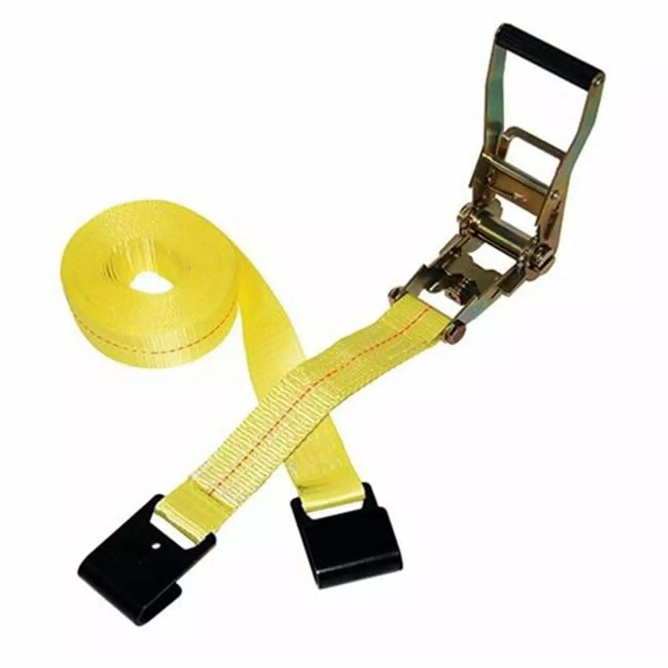 Ancra & S-Line 2 in. x 15 ft. S-Line Ratchet Strap Tie Down with Long Wide Handle & Flat J-Hooks