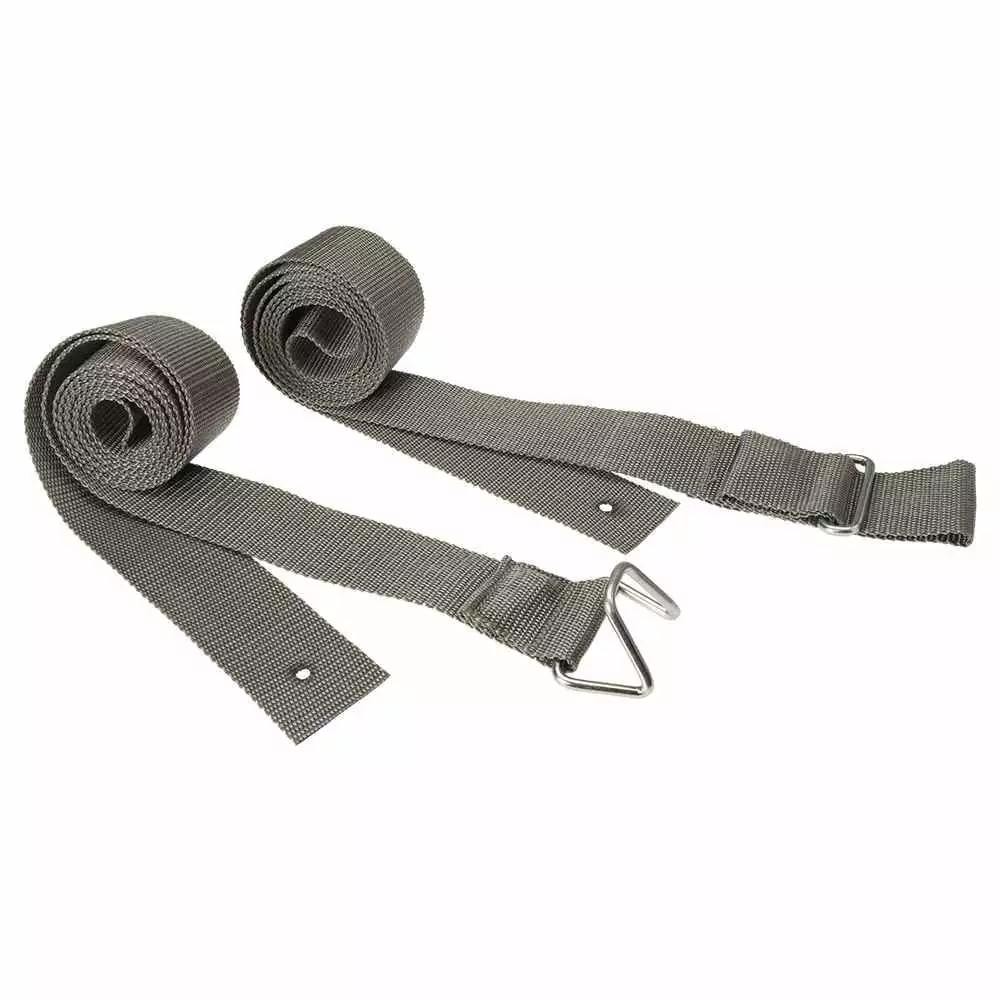 2 x 8' Black Ratchet Strap w/ Vinyl Coated S-Hooks