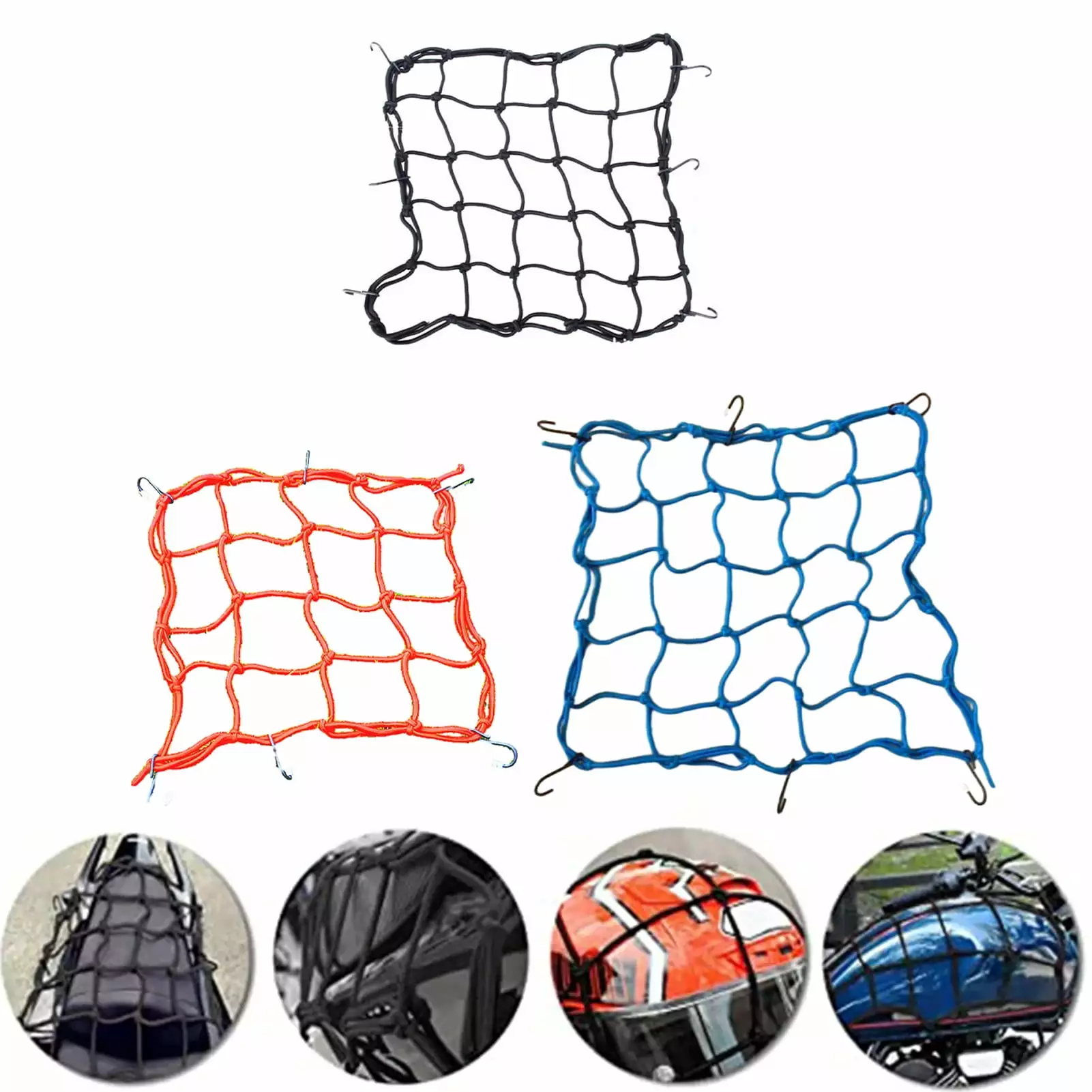 Car Trunk Storage Net Bag Cargo Elastic Car Mesh organizer Holder 20*35cm Black