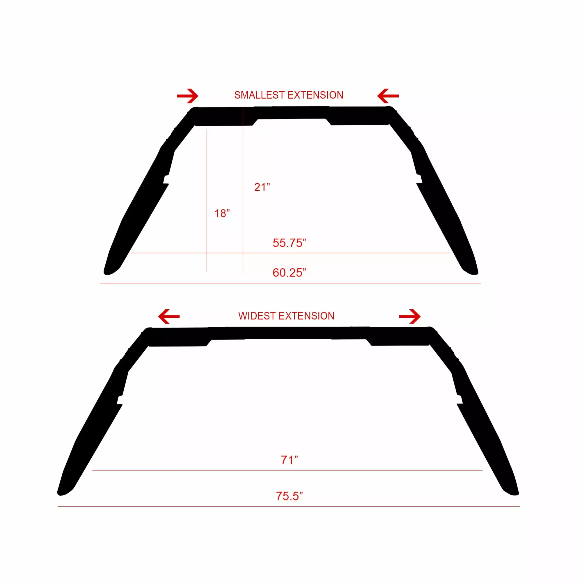 Black Horse Off Road Silver Aluminum Trrb260s Fits select: 2021 TOYOTA TACOMA