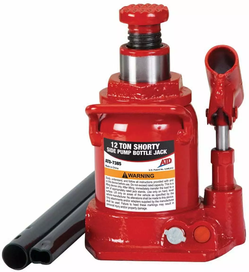 Atd Tools ATD-7385W 12-ton Heavy-duty Hydraulic Side Pump Bottle Jack Shorty Version