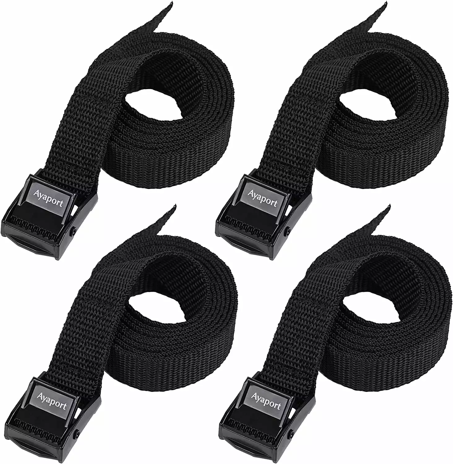 2-Pack 3M (9.8FT) Polyester Ratchet Tie Down Straps with Hooks for Cargo Secure Binding