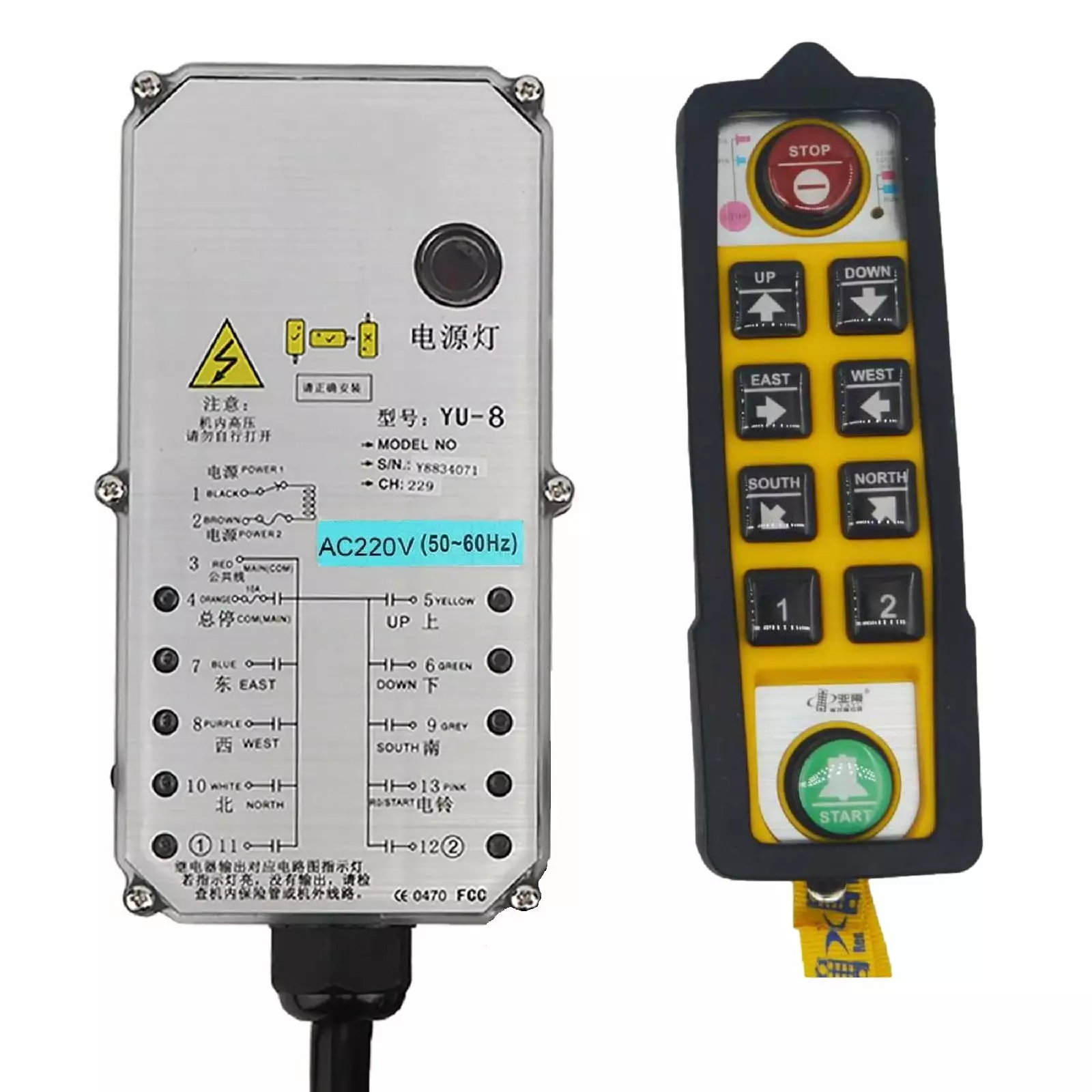 YU-6 Industrial 3-proof Remote Control Electric Hoist Remote Control for Cranes