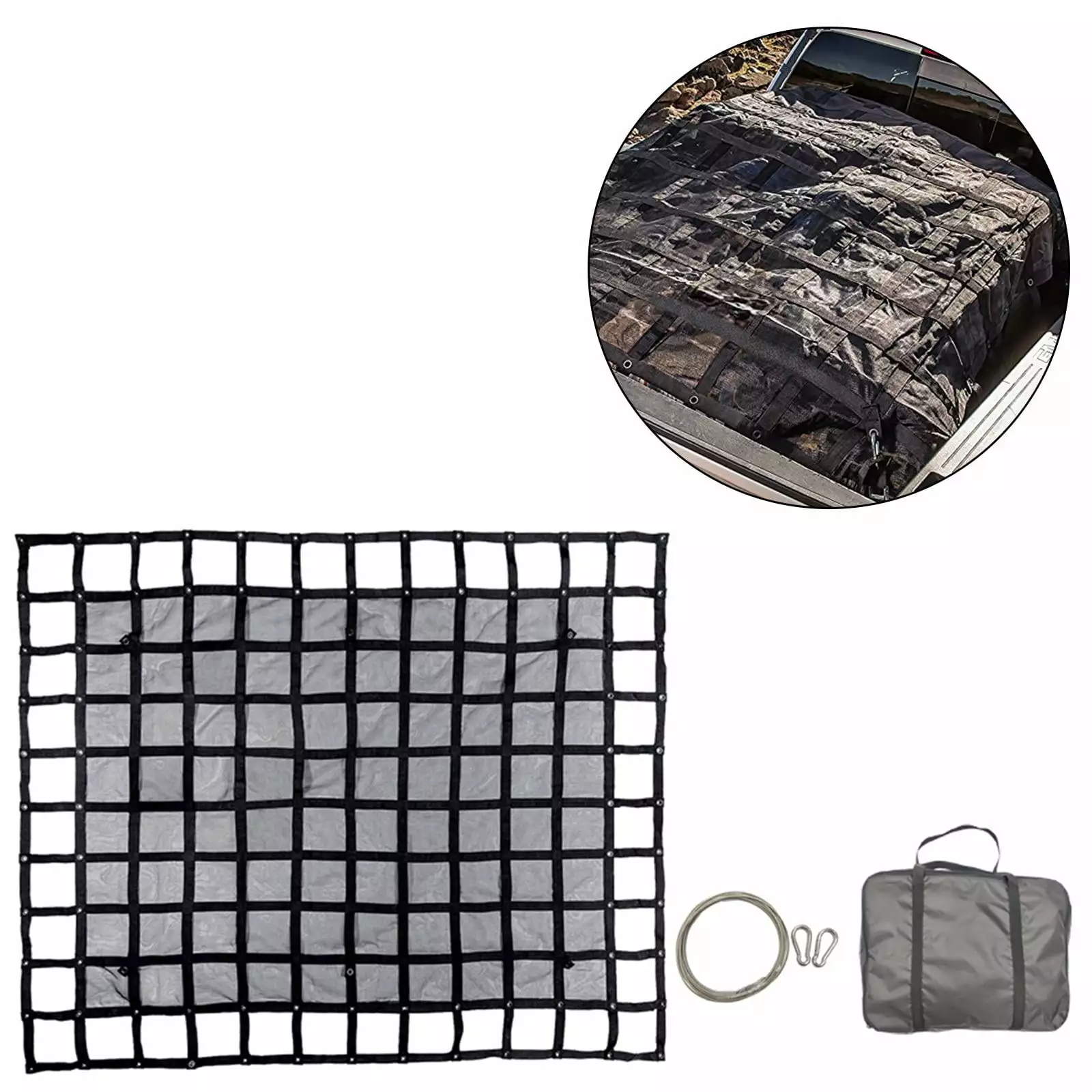 BAOSITY Cargo Net for Pickup Truck Bed. Truck Bed Cargo Net. Adjustment. Universal Truck Cargo Net for Trailer Trucks for SUV ATV 244cmx206cm