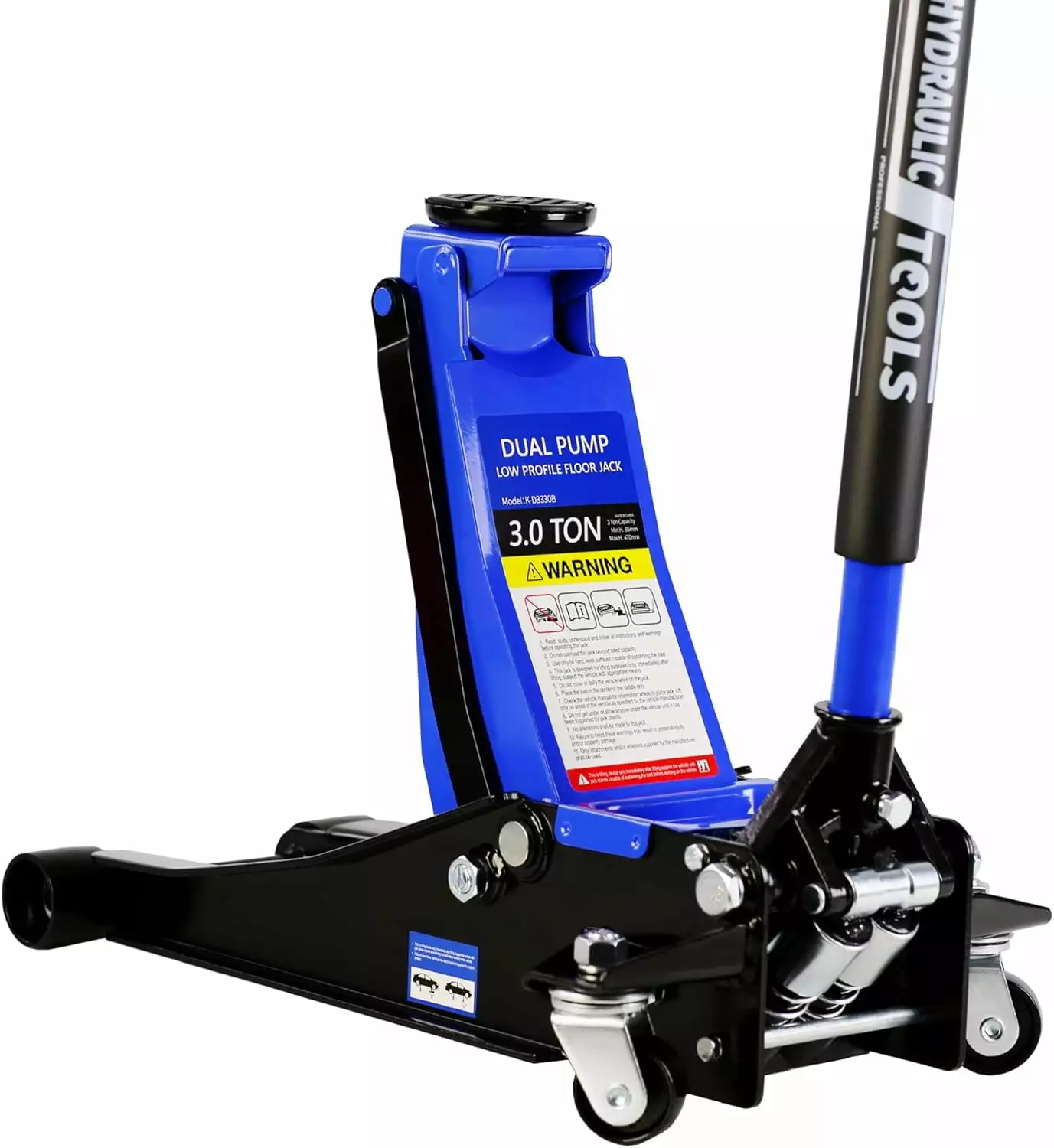 BEIMIMU 3 Ton (6600 lb) Floor Jack.Professional Low Profile Hydraulic Jack. Heavy Duty Steel Racing Floor Jack with Dual Piston Quick Lift Pump.Lift Range 3.3-18.5 Blue