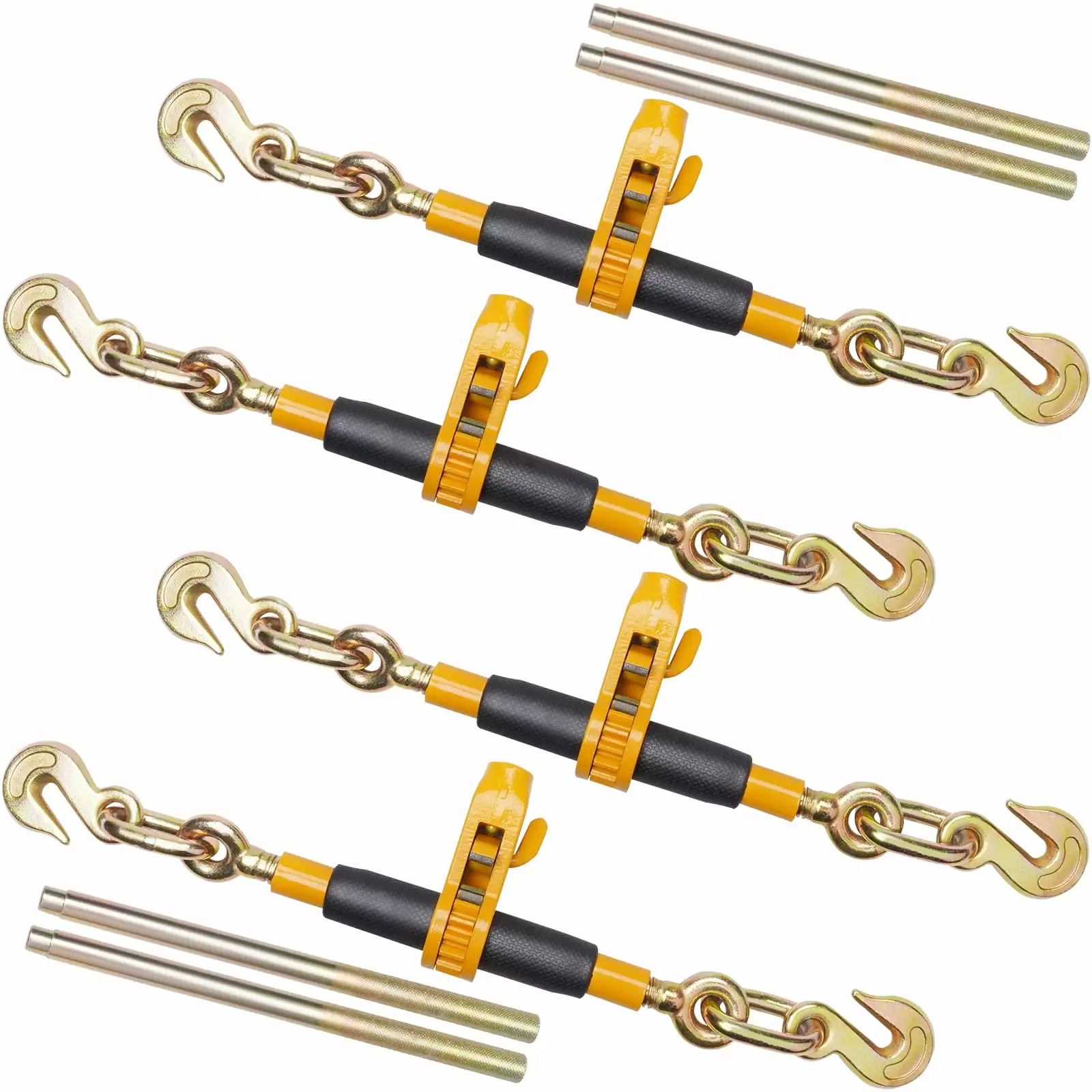 BENTISM 4 Pcs Ratchet Chain Binder 3/8-1/2 Load Binders 12000 lbs with G80 Hook