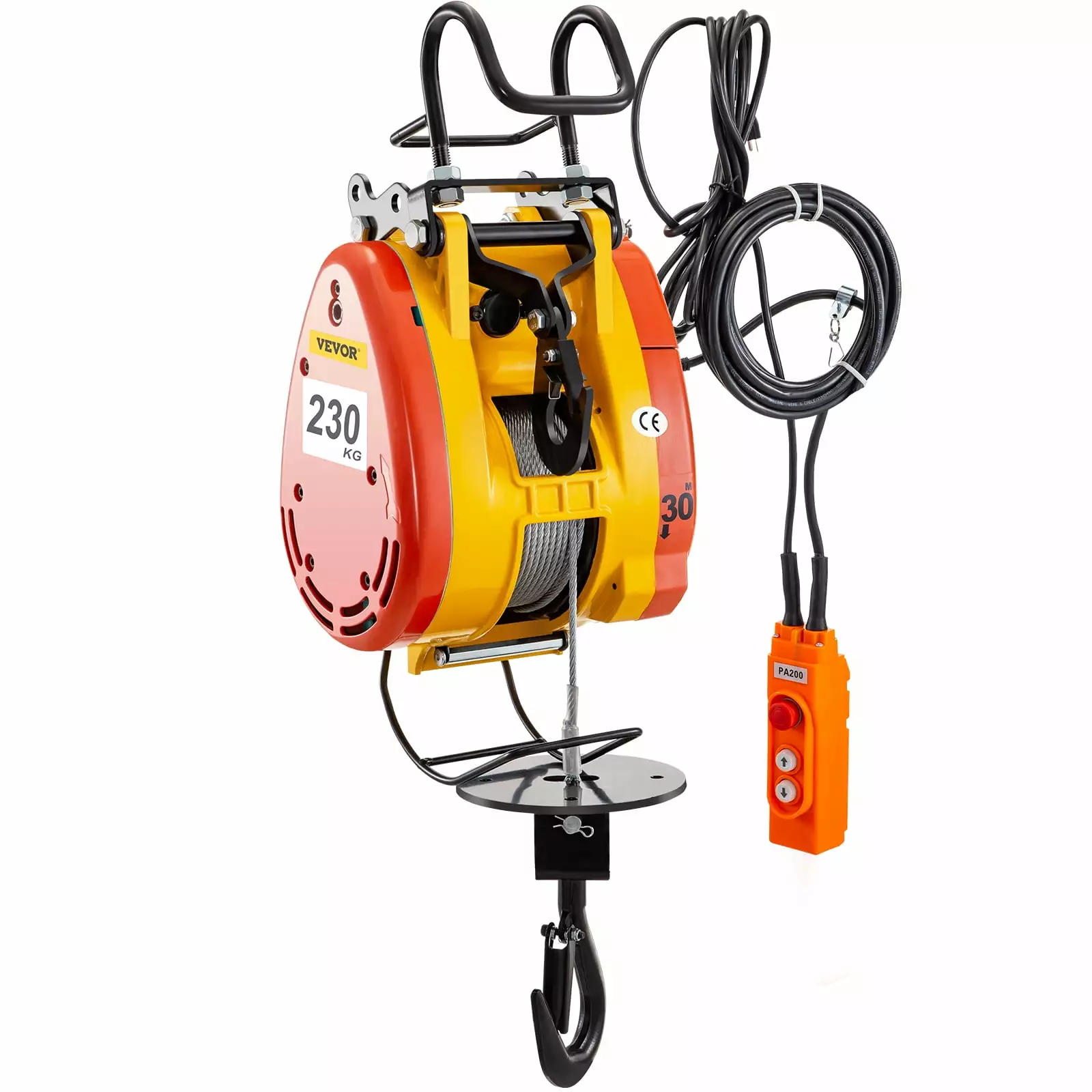 BENTISM Electric Hoist Electric Winch 230kg Capacity with 30m Wire Rope Pulling System 507lbs