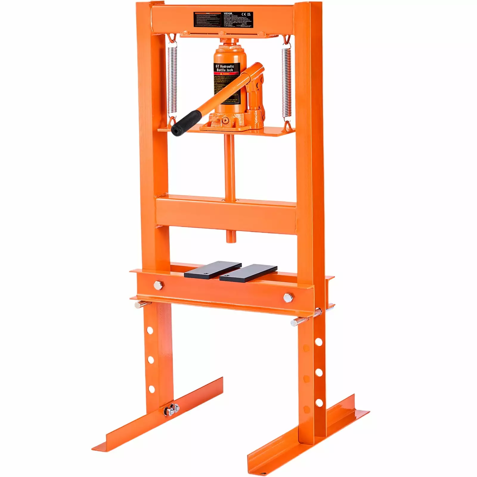 BENTISM Hydraulic Shop Press 6 Ton H-Frame Benchtop Garage Floor Press with Heavy Steel Plates Adjustable Workbench