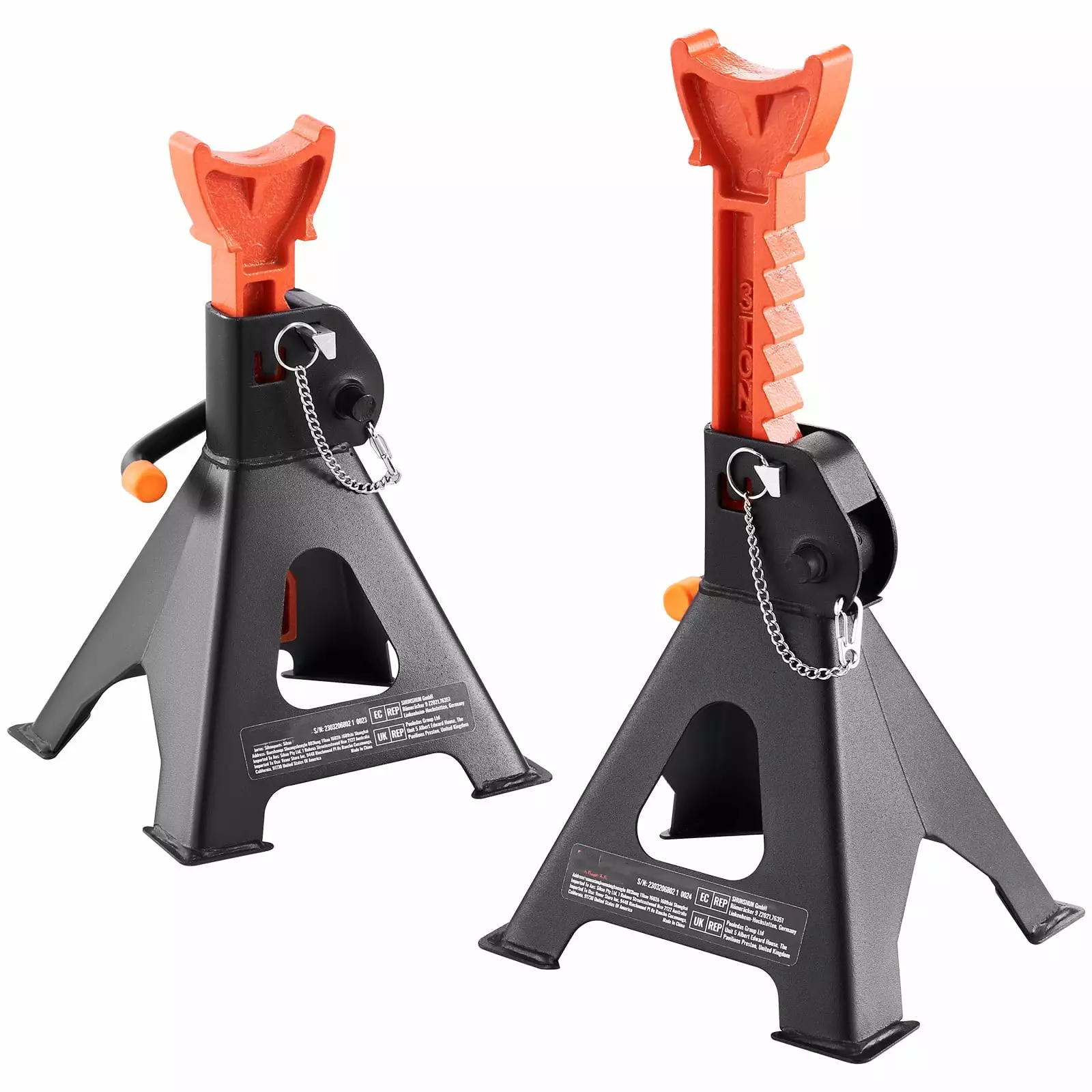 BENTISM Jack Stand 3T (6.000 lbs) Capacity Steel Adjustable 10.8in-16.3in Low Profile Auto Car Jack Stands with Metal Latch for SUV MPV Sedan 1 Pair